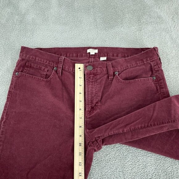 J.Crew Burgundy Corduroy Pants Womens Size 32 Cotton & Elastane 4998 - Picture 5 of 10